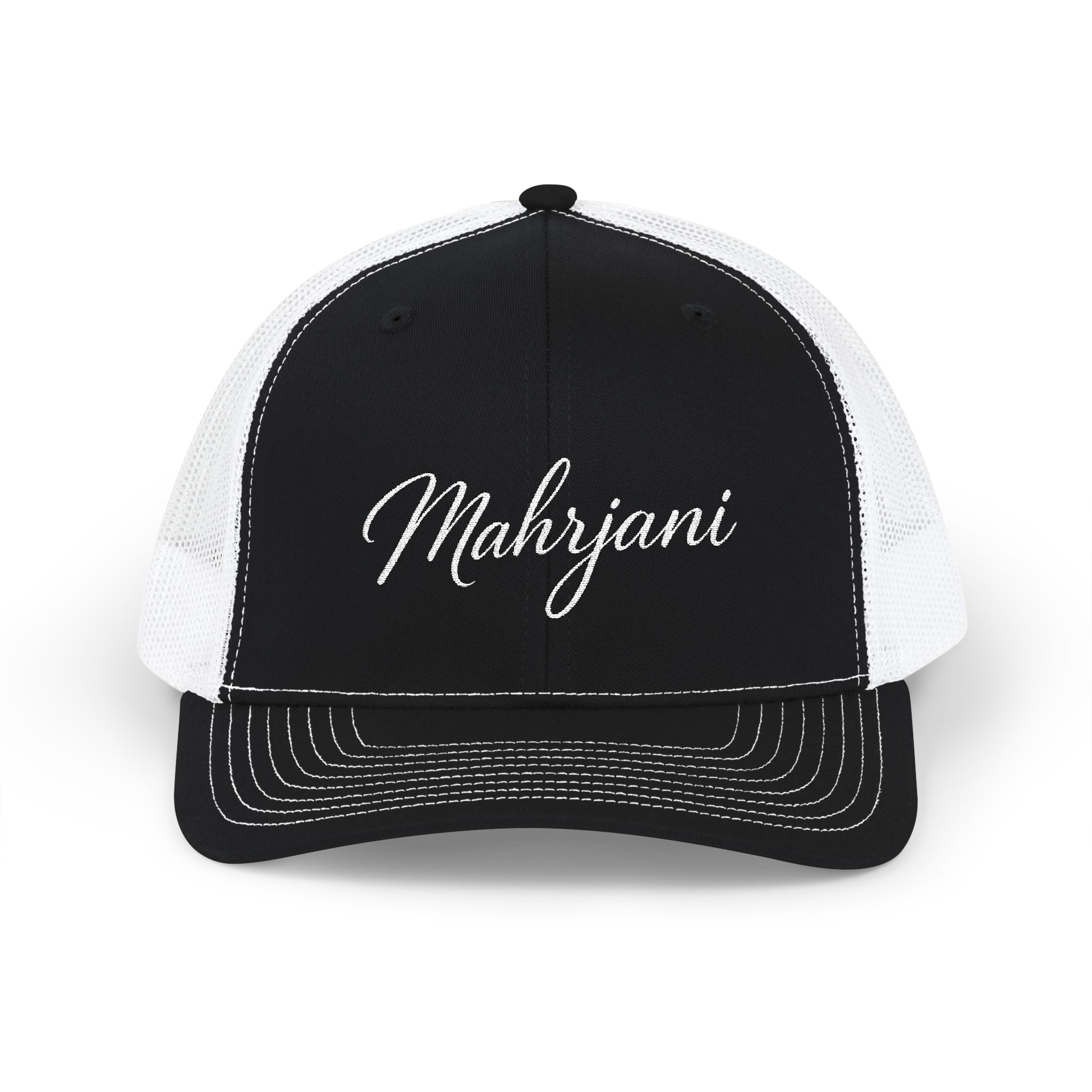 Mahrijani Script Trucker Cap — Embroidered Snapback Hat