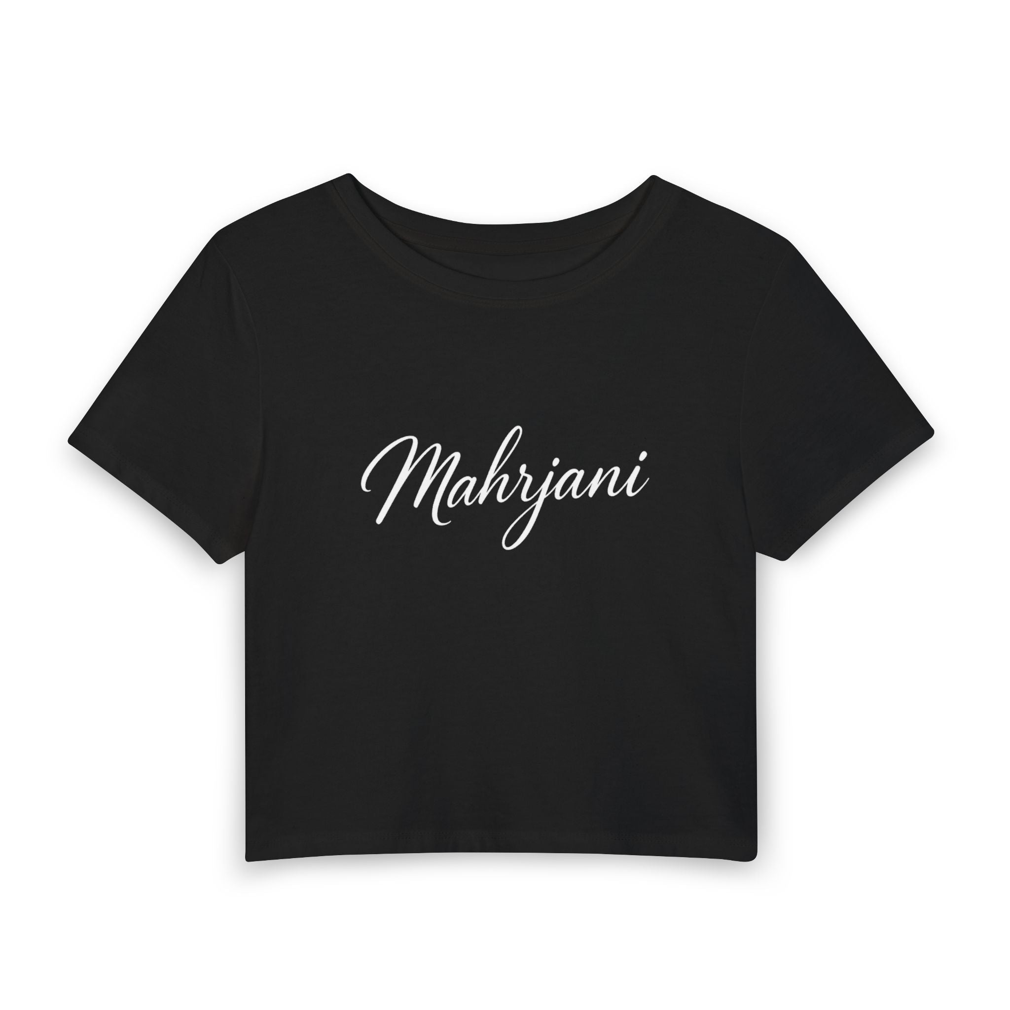 Mahrijani Script Crop Tee — Women's Stylish Name Graphic Baby Tee