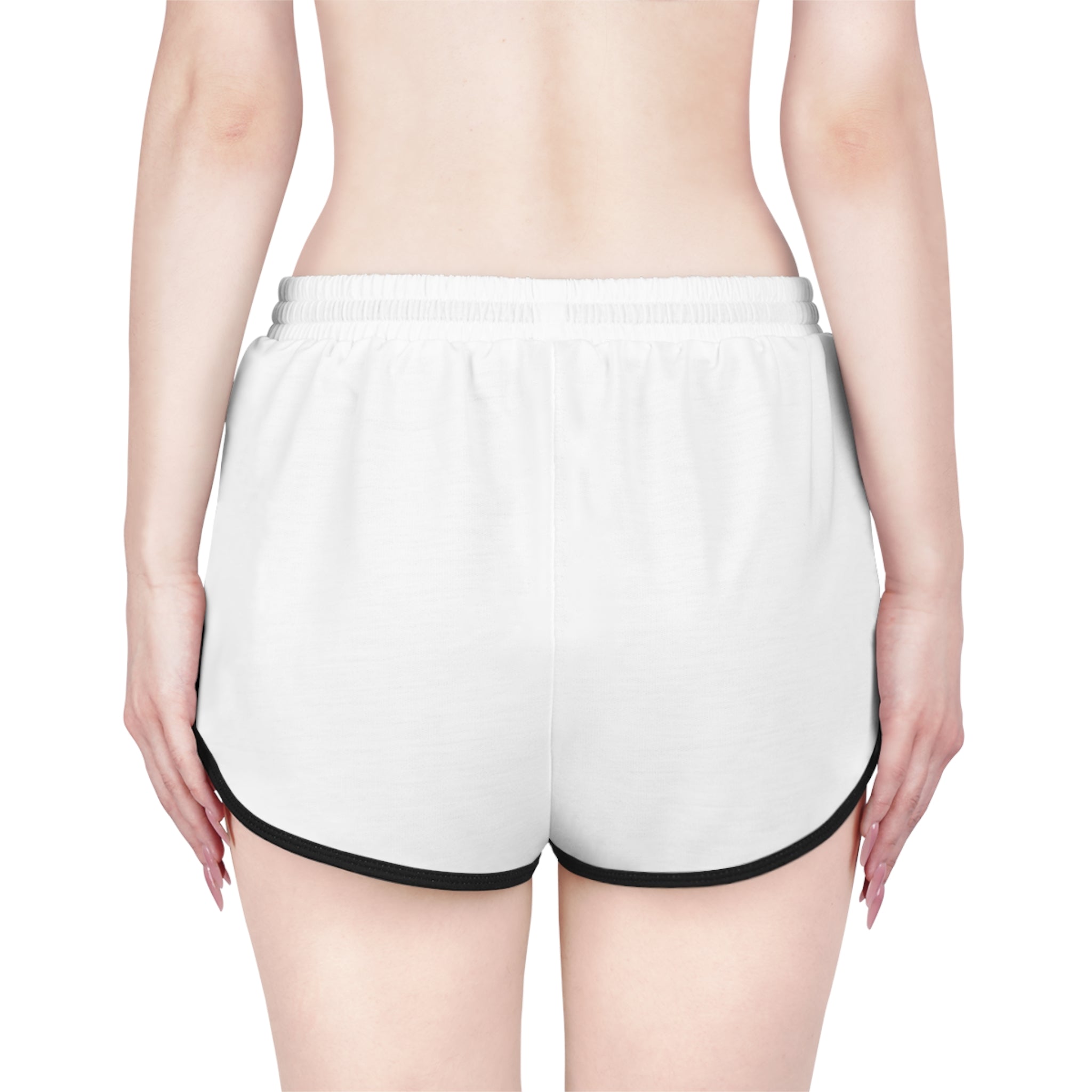 ChrisMahrLor Relaxed Shorts – Classic White Running Lounge Shorts with Script Logo